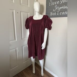 NWT 4X Ivy City Co Burgundy Nina Bow Dress